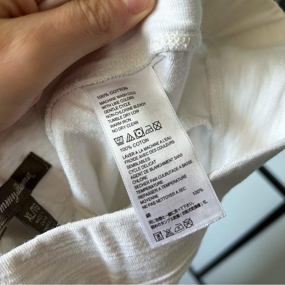 [XL] Tommy Bahama White 100% Cotton Straight Leg Beach Lounge Pants - Picture 10 of 10